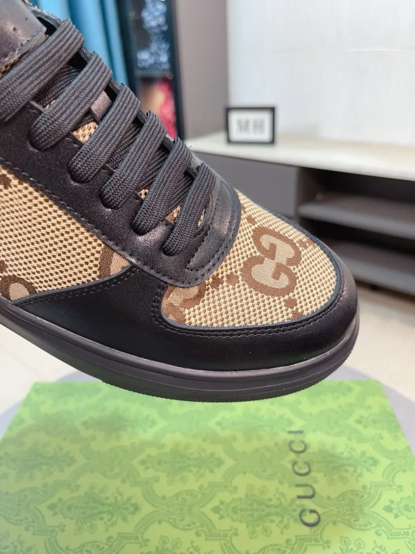 Men's shoes 💰440🌹🌹GUCCI [Gucci] New high-top men's shoes, a high-end brand, the latest fashionable casual men's shoes, trendy and versatile, relaxed and sporty style, uppers imported from Italy, first-layer cowhide, genuine leather lining, and ultra-fine workmanship. Original personalized fashionable rubber wear-resistant outsole, light and comfortable on the foot, size 38-44
